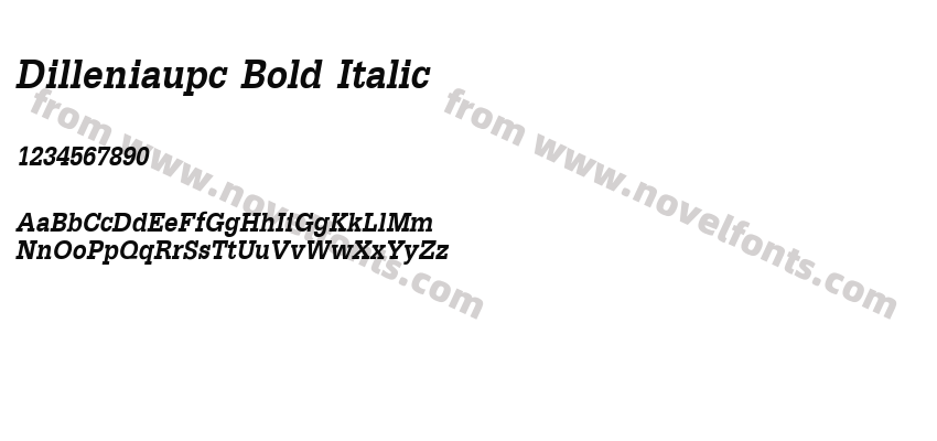 Dilleniaupc Bold iralicPreview