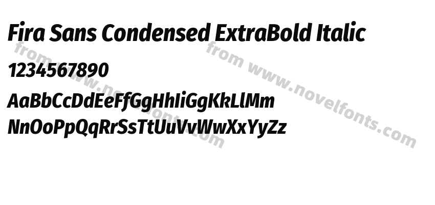 Fira Sans Condensed ExtraBold ItalicPreview