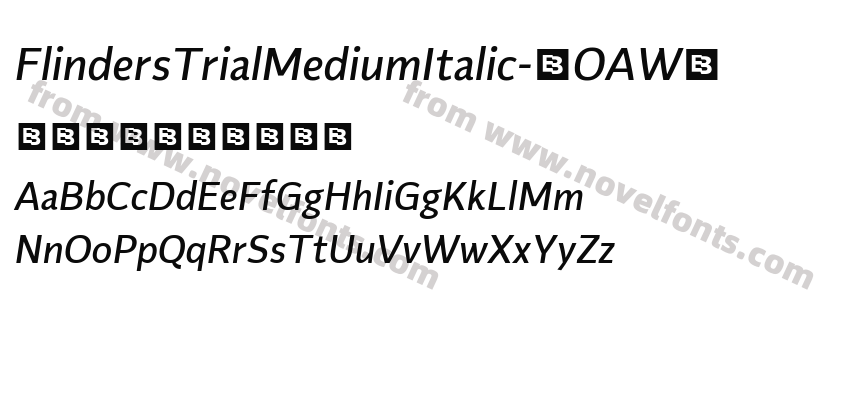 FlindersTrialMediumItalic-2OAW3Preview