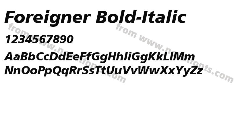 Foreigner-Bold-ItalicPreview