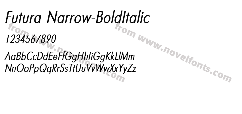 Futura Narrow-BoldItalicPreview