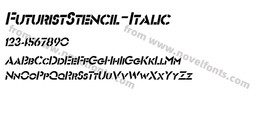 FuturistStencil-ItalicPreview