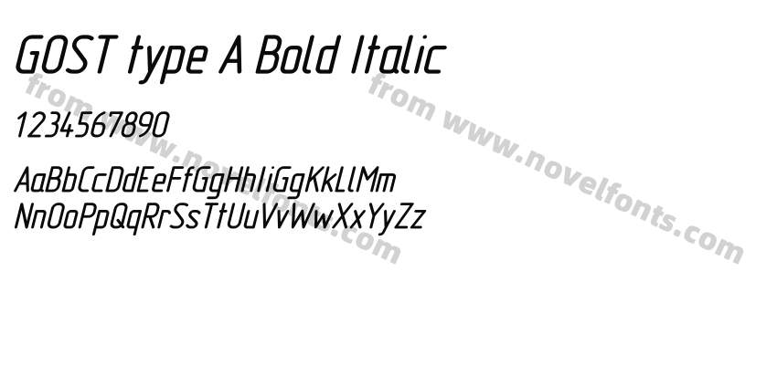 GOST type A Bold ItalicPreview