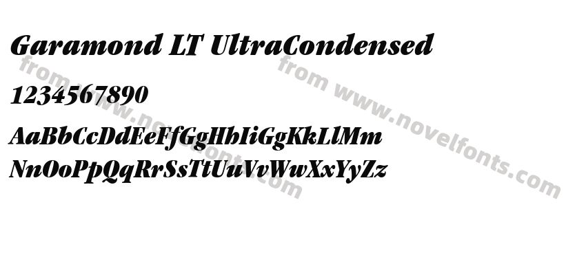 Garamond LT UltraCondensedPreview