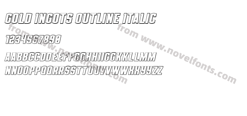 Gold Ingots Outline ItalicPreview