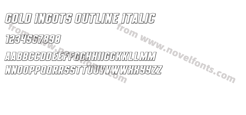 Gold Ingots Outline ItalicPreview