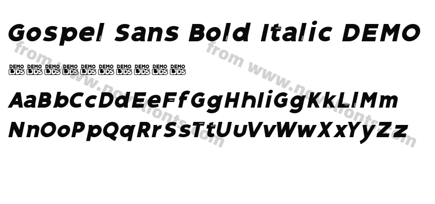 Gospel Sans Bold Italic DEMOPreview