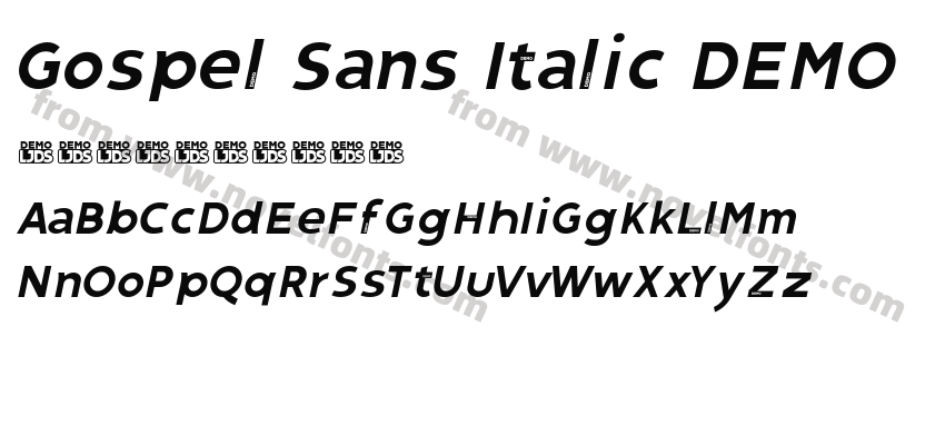 Gospel Sans Italic DEMOPreview