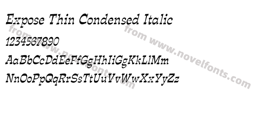 Expose Thin Condensed ItalicPreview