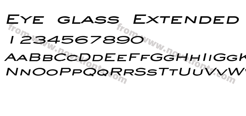 Eye glass Extended Bold ItalicPreview