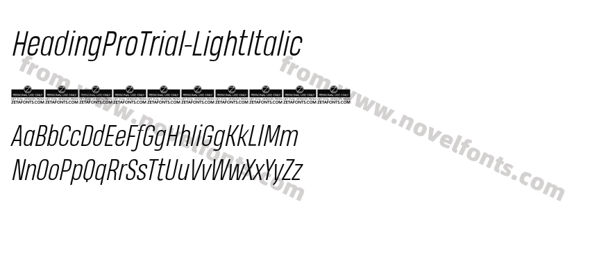 HeadingProTrial-LightItalicPreview