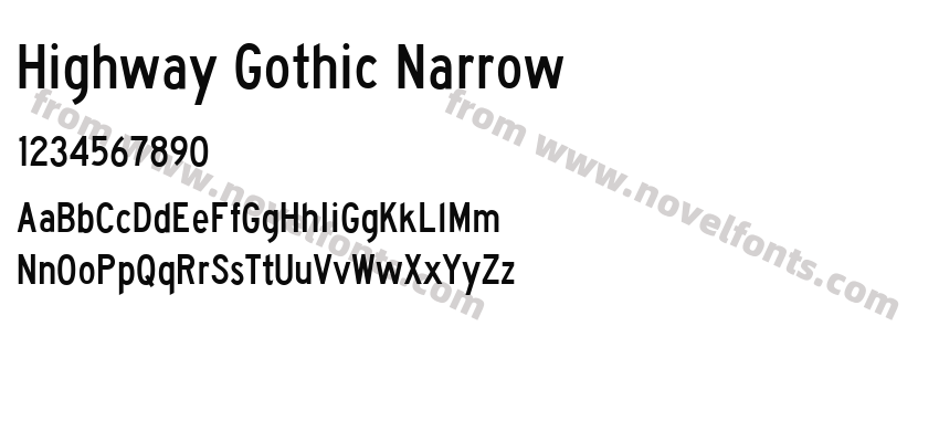 Highway Gothic NarrowPreview