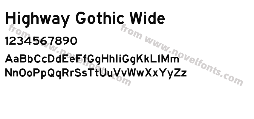 Highway Gothic WidePreview