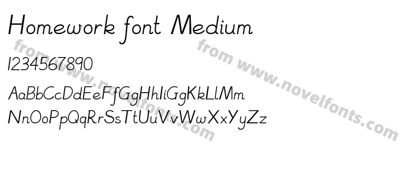 Homework font MediumPreview