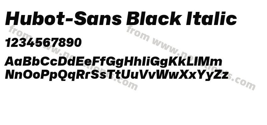 Hubot-Sans Black ItalicPreview