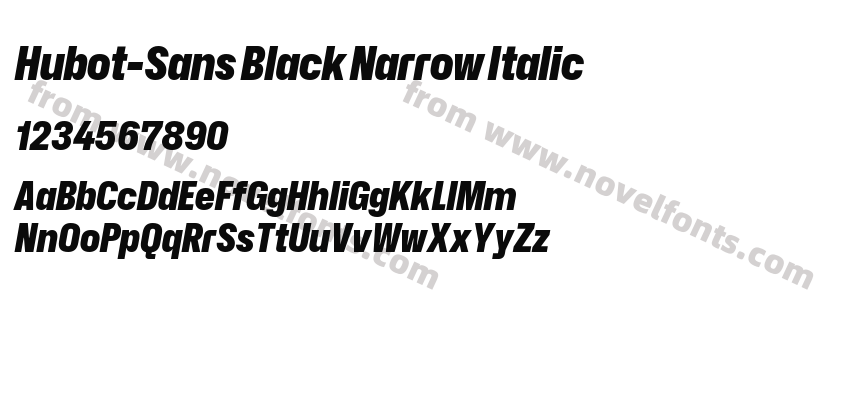 Hubot-Sans Black Narrow ItalicPreview