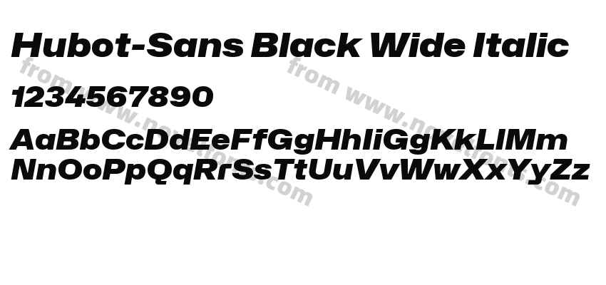 Hubot-Sans Black Wide ItalicPreview