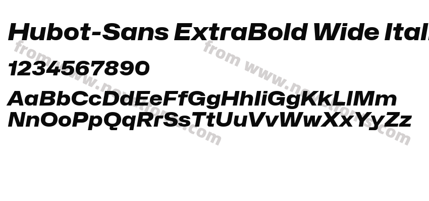 Hubot-Sans ExtraBold Wide ItalicPreview