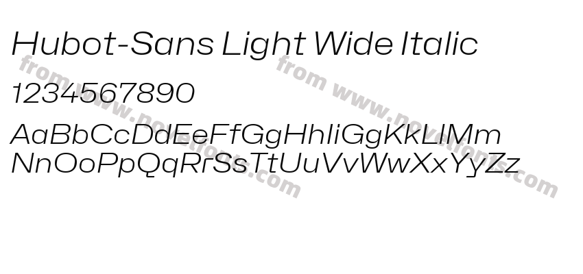 Hubot-Sans Light Wide ItalicPreview