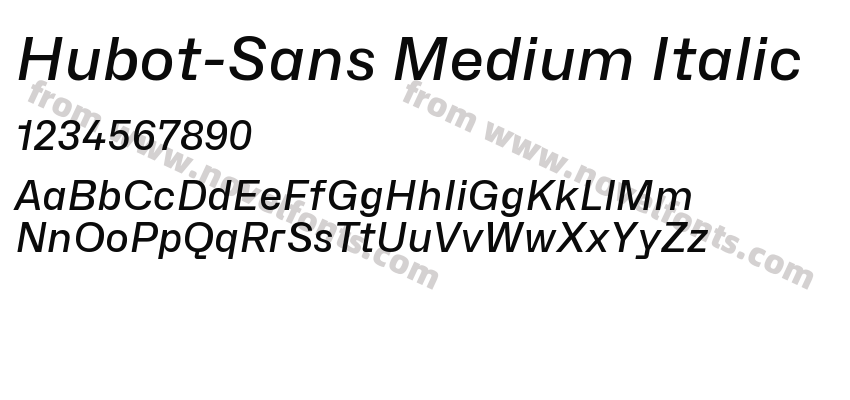 Hubot-Sans Medium ItalicPreview