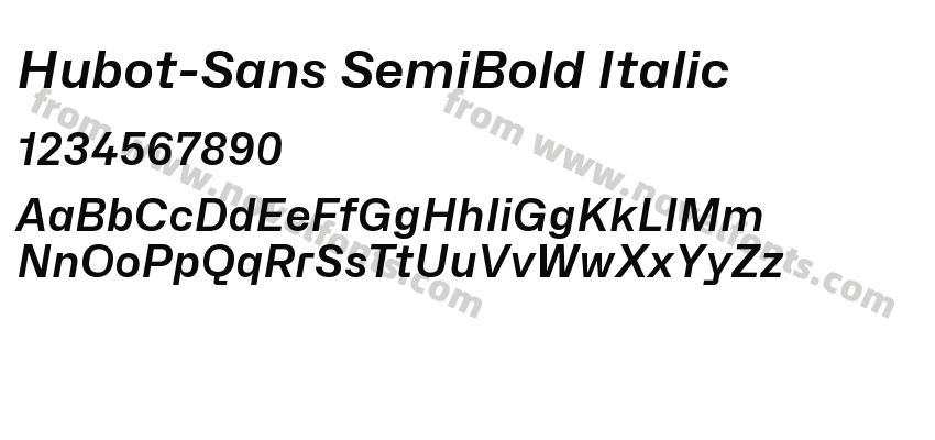 Hubot-Sans SemiBold ItalicPreview