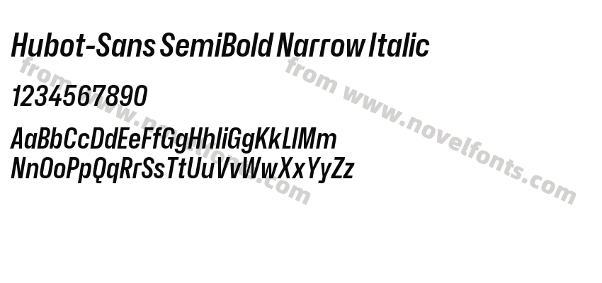 Hubot-Sans SemiBold Narrow ItalicPreview