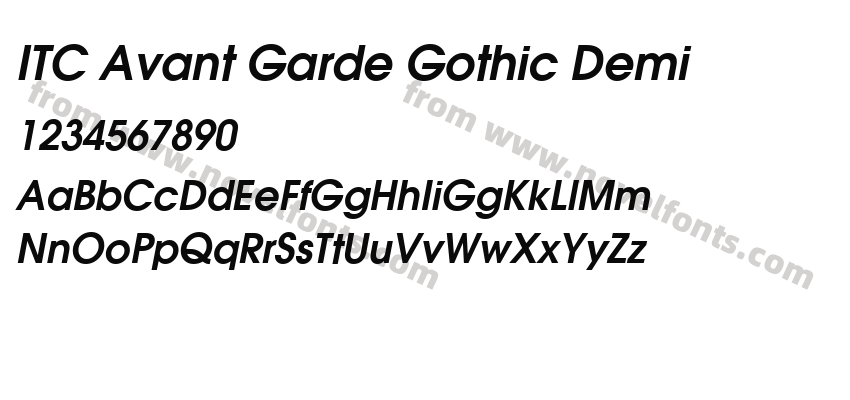 ITC Avant Garde Gothic DemiPreview