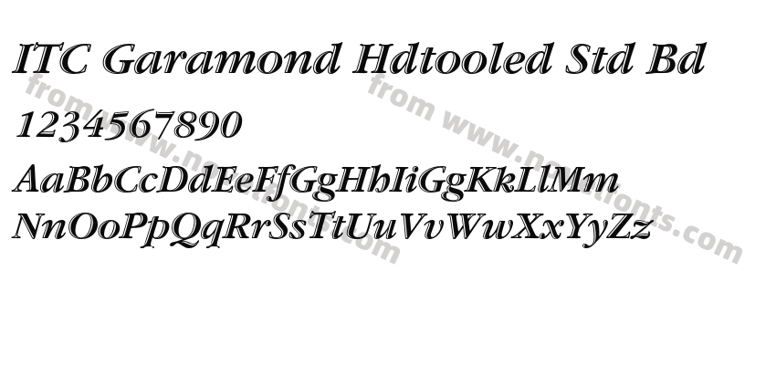 ITC Garamond Hdtooled Std BdPreview