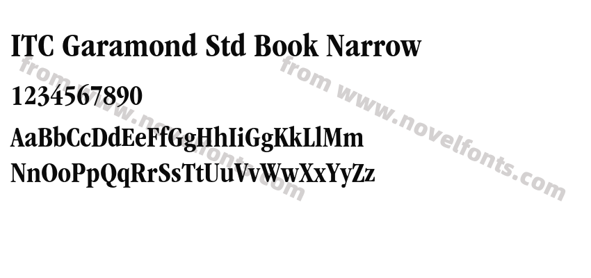 ITC Garamond Std Book NarrowPreview