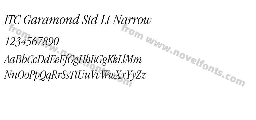 ITC Garamond Std Lt NarrowPreview