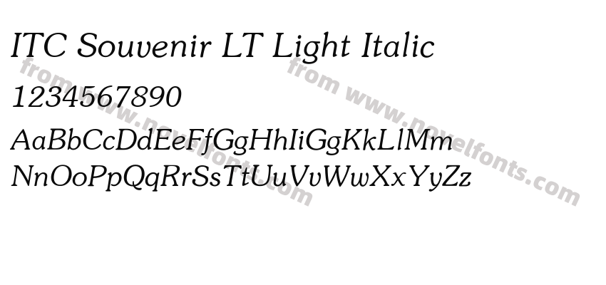 ITC Souvenir LT Light ItalicPreview