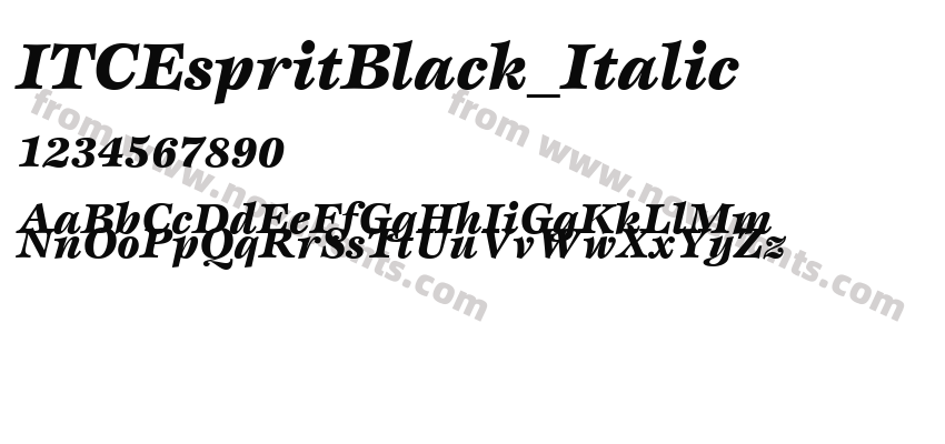 ITCEspritBlack_ItalicPreview