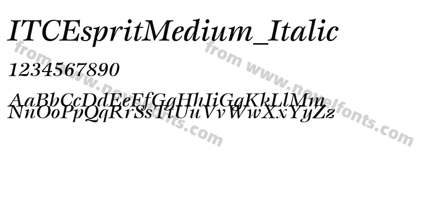 ITCEspritMedium_ItalicPreview