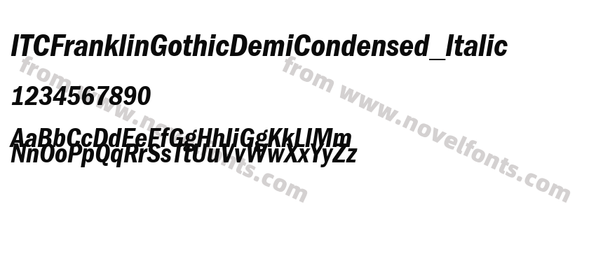 ITCFranklinGothicDemiCondensed_ItalicPreview