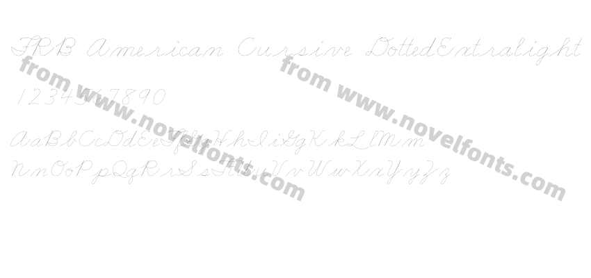 FRB American Cursive DottedExtralightPreview