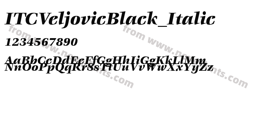 ITCVeljovicBlack_ItalicPreview