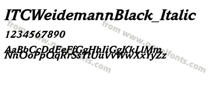 ITCWeidemannBlack_ItalicPreview