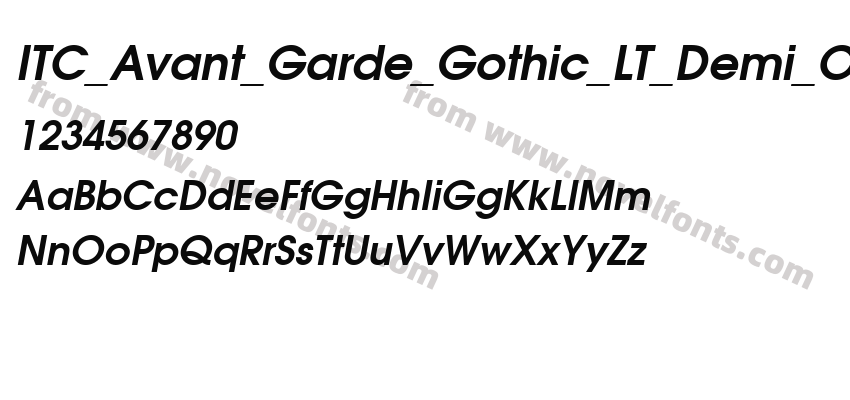 ITC_Avant_Garde_Gothic_LT_Demi_ObliquePreview