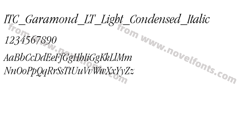 ITC_Garamond_LT_Light_Condensed_ItalicPreview