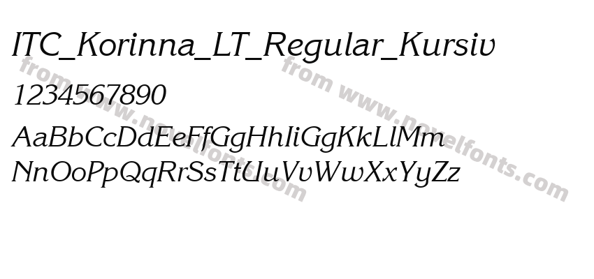 ITC_Korinna_LT_Regular_KursivPreview