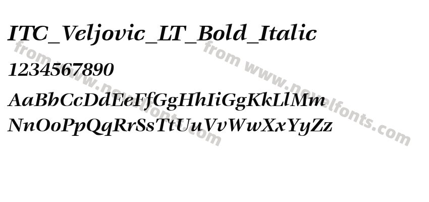 ITC_Veljovic_LT_Bold_ItalicPreview