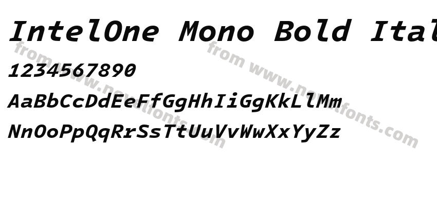 IntelOne Mono Bold ItalicPreview