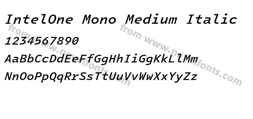 IntelOne Mono Medium ItalicPreview