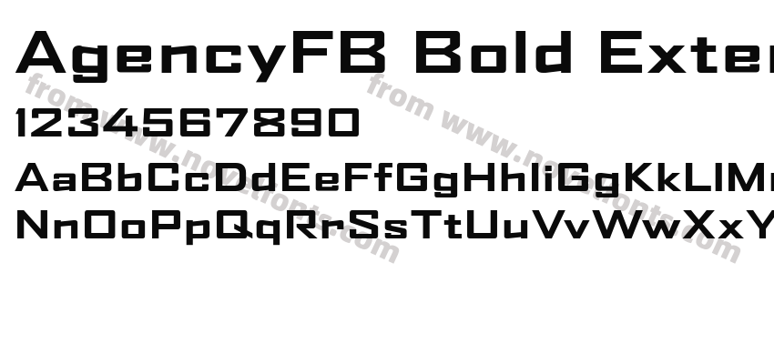 AgencyFB Bold ExtendedPreview