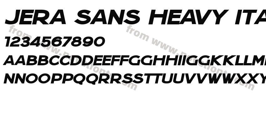 Jera Sans Heavy Italic JLPreview