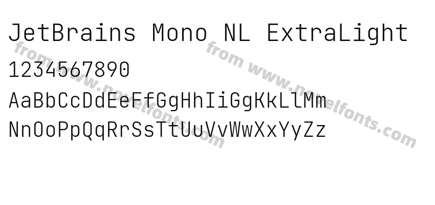 JetBrains Mono NL ExtraLightPreview