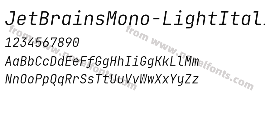 JetBrainsMono-LightItalicPreview