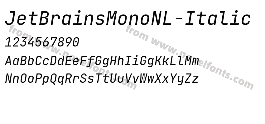 JetBrainsMonoNL-ItalicPreview