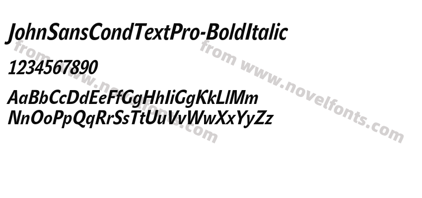 JohnSansCondTextPro-BoldItalicPreview