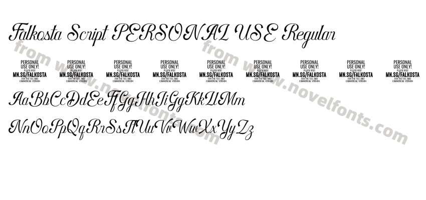 Falkosta Script PERSONAL USE RegularPreview